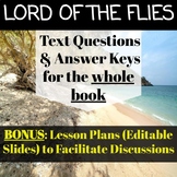 Chapter Questions for Lord of the Flies with Lesson Plan S