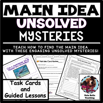 Preview of Free Main Idea Lesson Unsolved Mysteries