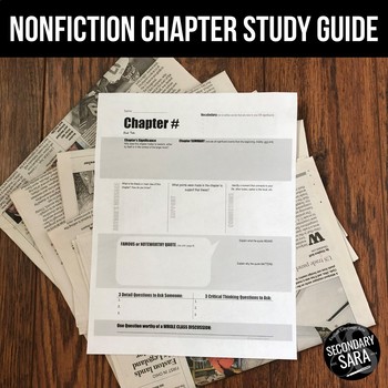 Preview of Chapter Study Guides {Non-Fiction}: DURING Reading Activity for ANY Book!