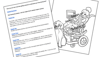 Preview of Chapter Summaries for Out of My Mind and Coloring Page