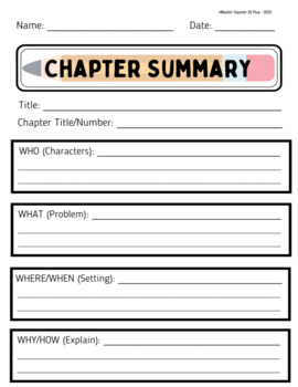 Chapter Summary Graphic Organizers By Master Teacher Plus Tpt