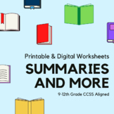 Reading Graphic Organizers & Chapter Summary Templates, Di