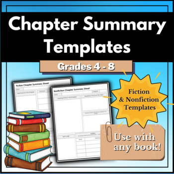 Preview of Chapter Summary Templates and Worksheets { Fiction and Nonfiction }
