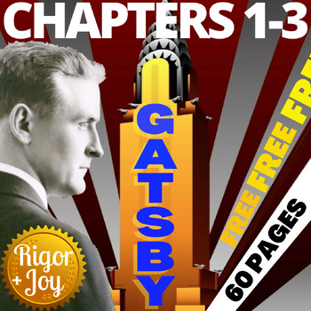 Preview of Chapters 1-3 of The Great Gatsby | Discussion Questions, Vocab, Quizzes | FREE