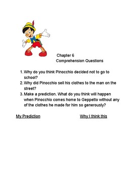 Chapters 6-10 Comprehension Questions for "The Adventures of Pinocchio"