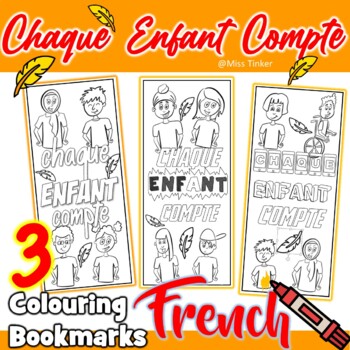 Preview of Chaque Enfant Compte - Every Cdild Matters Coloring Bookmarks French Edition