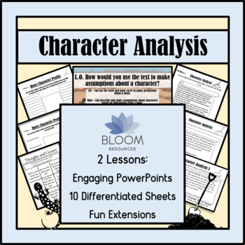 Preview of Character Analysis - 2 Lessons - Holes by Louis Sachar -10 differentiated sheets