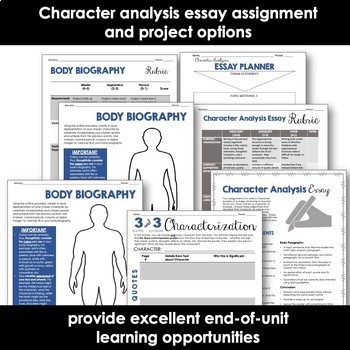 Character Analysis Activities For ANY Text Fun Characterization