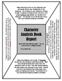 Character Analysis Book Report with 4 Activity Choices