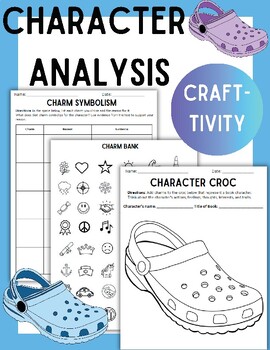 Preview of Character Analysis Creative Craft-ivity | Novel Study | Crocs & Charms Symbolism