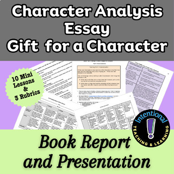 Preview of Character Analysis Essay, Book Report, Oral Presentation