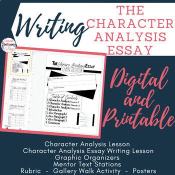 Preview of Character Analysis Essay Complete Unit Bundle - Digital for Distance Learning