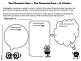 Character Analysis - Graphic Organizer - Character Actions/Traits