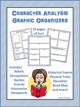Preview of Character Analysis Graphic Organizers