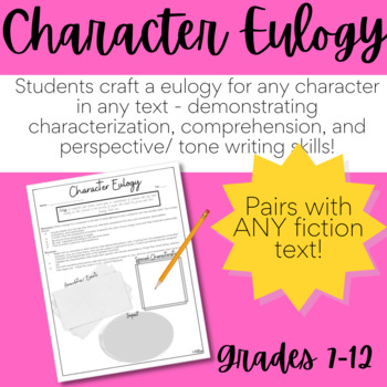 Preview of Character Analysis | Halloween Activity Any Text | Characterization 