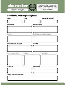 Preview of Character Analysis Packet for Students (can be used with any story or novel)