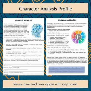 Preview of Character Analysis Profile