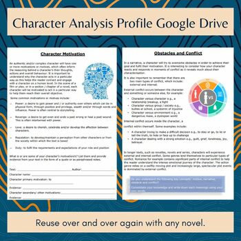 Preview of Character Analysis Profile for Google Drive