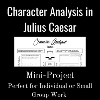 Preview of Character Analysis Project - Julius Caesar