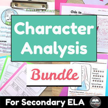 Preview of Character Analysis Resources Bundle - Print & Digital - Editable Resume and more