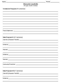 Rough Draft Outline Worksheets Teachers Pay Teachers