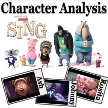 Preview of Character Analysis - Sing Movie Characters - Google Slides with Film Clips