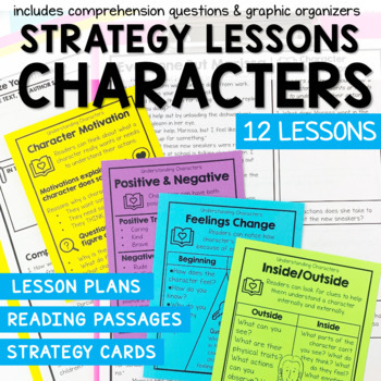 Preview of Character Analysis Lessons: ﻿Passages, Anchor Charts & Graphic Organizers