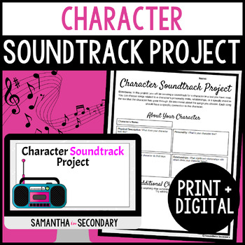 Preview of Character Analysis Soundtrack Project for Any Text