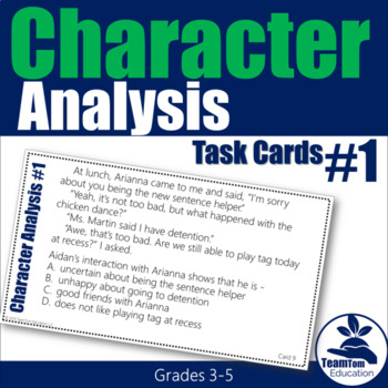 Preview of Character Analysis Task Cards 1 (Grades 3-5)