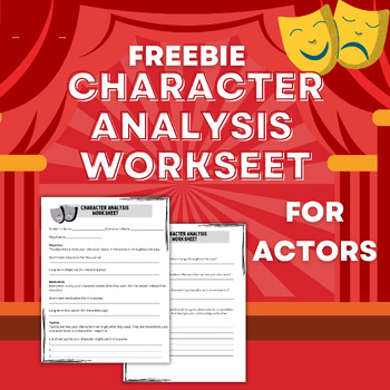 Preview of Character Analysis Worksheet for Drama Class or Literary Play Exploration