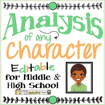 Preview of Character Analysis of Any Character CCSS Handout for Middle & High School ELA