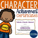 Character Award Certificates - Elementary School Counselin