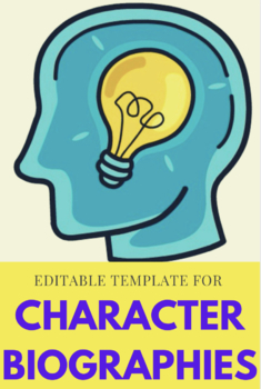 Preview of Character Biography Handout | Editable Template 
