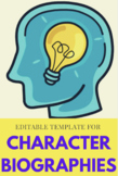 Character Biography Handout | Editable Template 