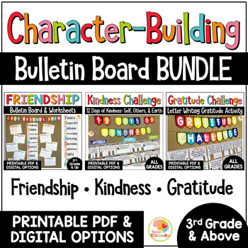 Preview of Character Education Bulletin Boards Activities: Kindness, Gratitude, Friendship