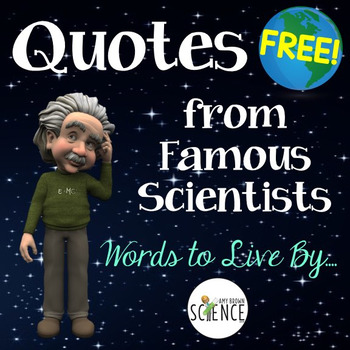 Preview of FREE Character Building Quotes from Famous Scientists Mini Posters