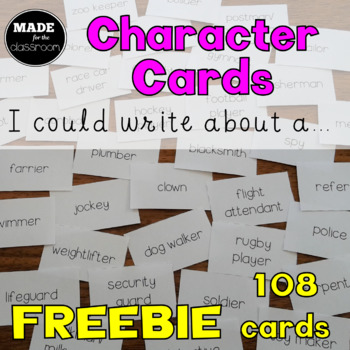 Preview of Character Cards (x108) for Narrative Writing