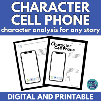 Preview of Character Cell Phone Literary Analysis- Characterization Activity for ANY Story