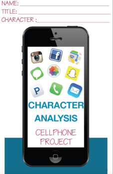 Preview of Character Cellphone Alternative Book Report Literary Analysis Middle High School