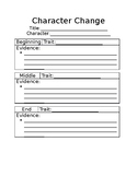 Character Change Graphic Organizer