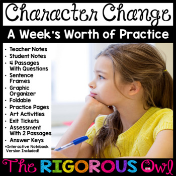 Preview of Character Change Lesson, Practice & Assessment