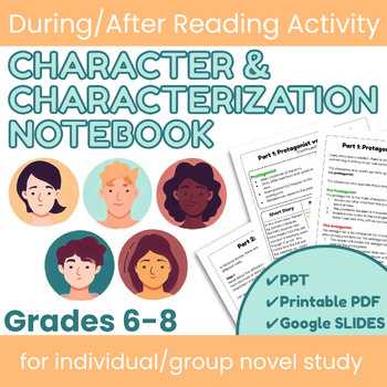 Preview of Character & Characterization - Independent/Group Novel Study NOTEBOOK/project