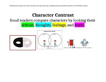 Preview of Character Contrast and Character Conflict Anchor Charts