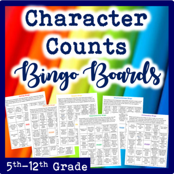 Preview of Character Counts Bingo Boards for Secondary Grades