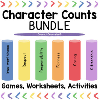 Character Counts Pillar Bundle Sel Games Worksheets Activities Growing