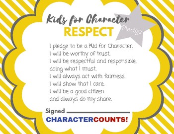 Character Counts Pledge Certificates By Amber Schaub Tpt