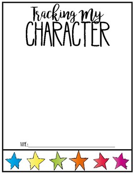 Preview of Character Education: Tracking my Character (Data Notebook)