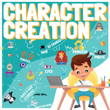 Preview of Fun Narrative Writing Character Development Project | Graphic Orgainzer & Traits