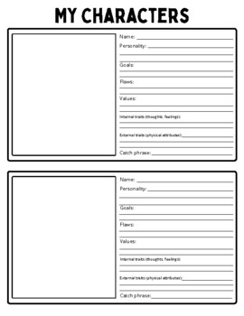 Character Creation Worksheet by Leea The Librarian | TPT