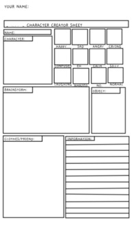 Character Creator Sheet by Jamie McGuire | TPT
